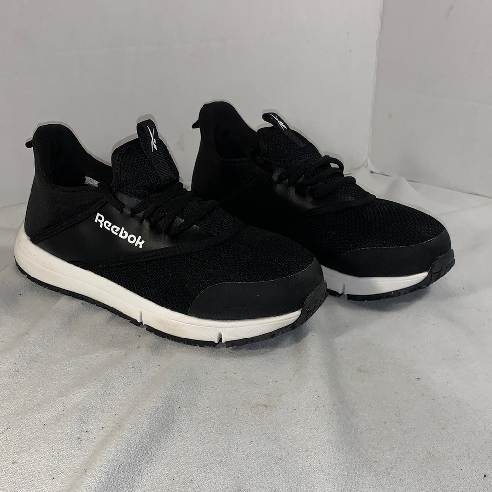 Reebok Work Womens ‘DayStart’ Black/White Slip Resistant/ Steel Toe Shoes